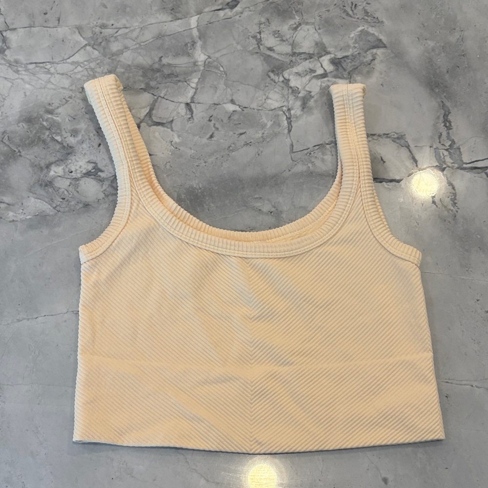 Nikibiki orange Cream Ribbed Tank Top